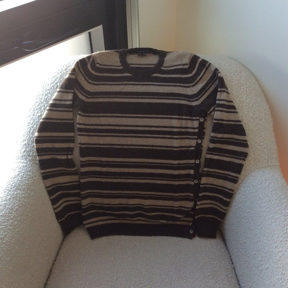 Theory Striped Cashmere Sweater